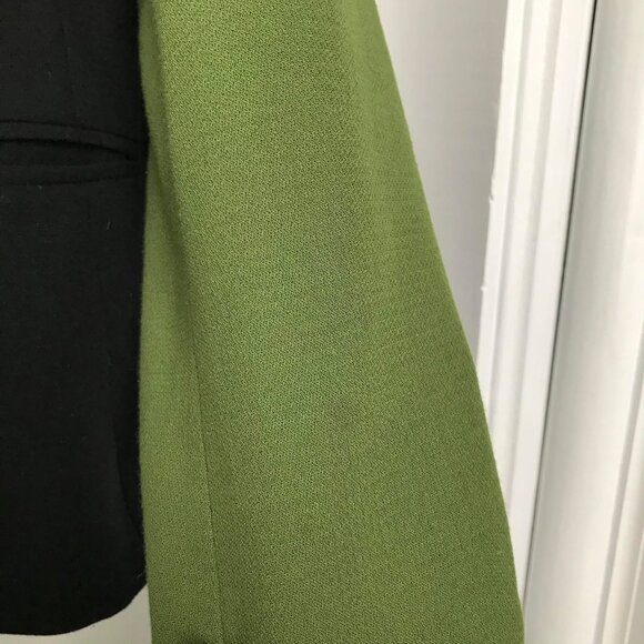 Preston & York Blazer Women’s Size 6 Green & Black Solid Open Front Sleeves - Picture 9 of 9